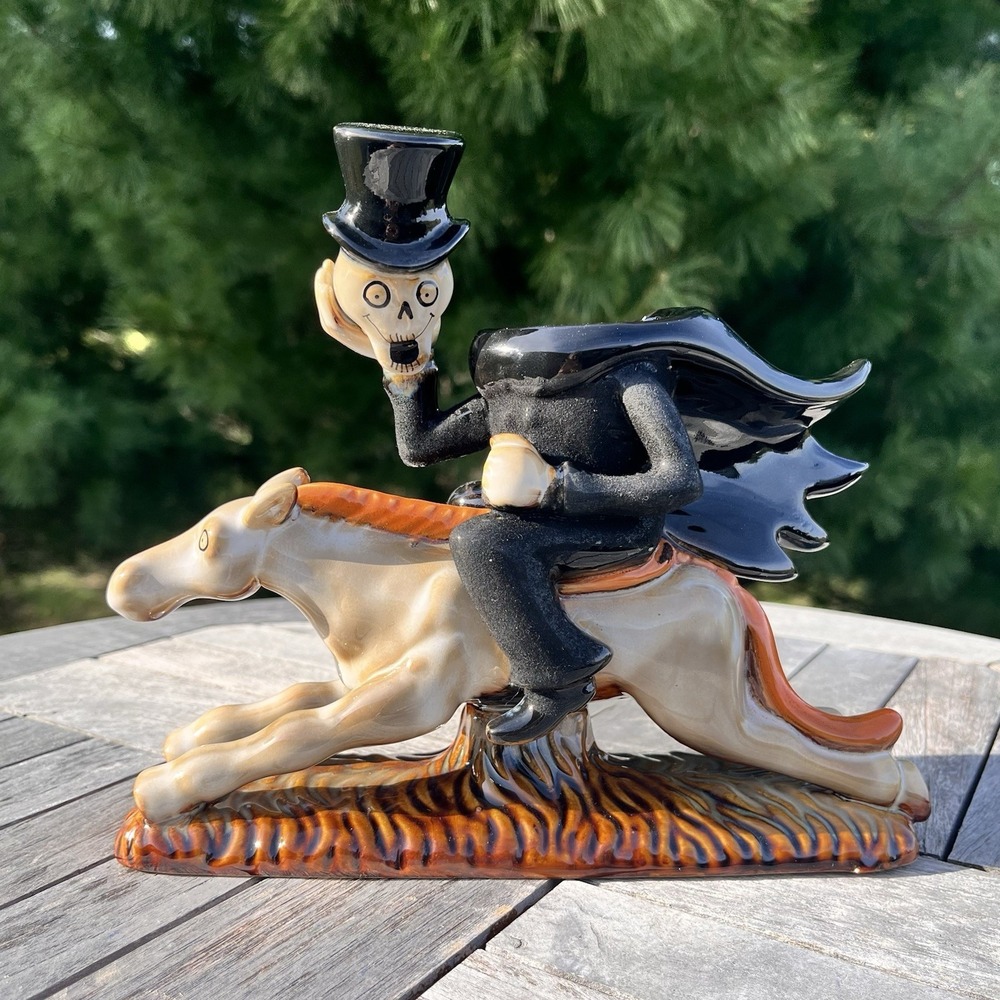 Halloween Yankee Candle Headless Ghost Rider Tealight Holder 2010 Boney Bunch 7"